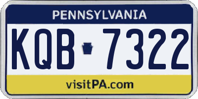 PA license plate KQB7322