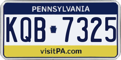 PA license plate KQB7325