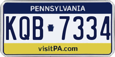 PA license plate KQB7334
