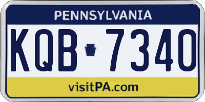 PA license plate KQB7340