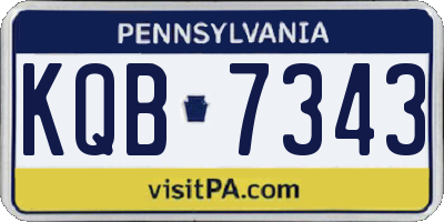 PA license plate KQB7343