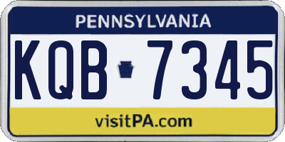 PA license plate KQB7345