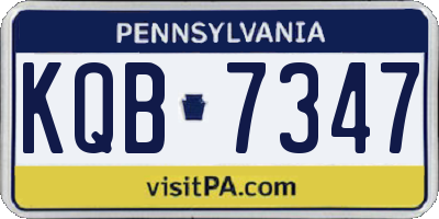 PA license plate KQB7347