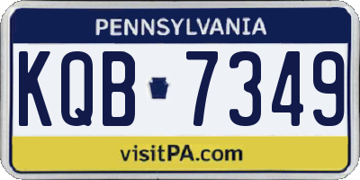 PA license plate KQB7349