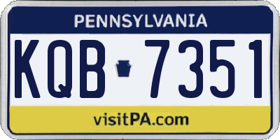 PA license plate KQB7351