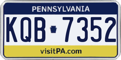 PA license plate KQB7352