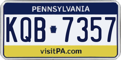 PA license plate KQB7357
