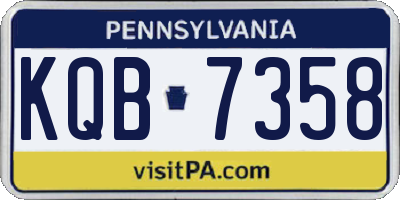 PA license plate KQB7358