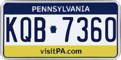 PA license plate KQB7360