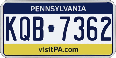 PA license plate KQB7362
