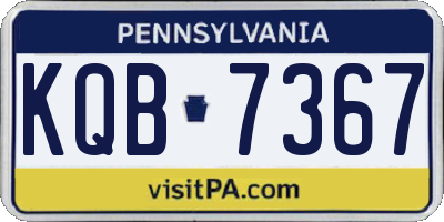 PA license plate KQB7367