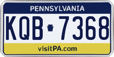 PA license plate KQB7368