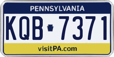 PA license plate KQB7371