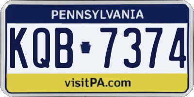 PA license plate KQB7374