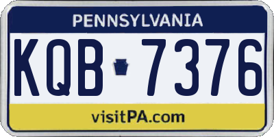 PA license plate KQB7376