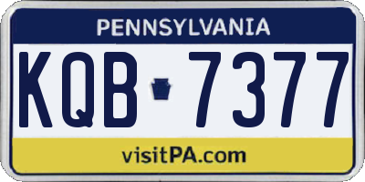 PA license plate KQB7377
