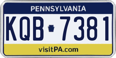 PA license plate KQB7381