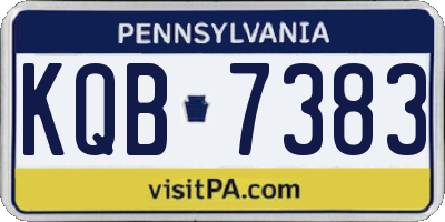 PA license plate KQB7383