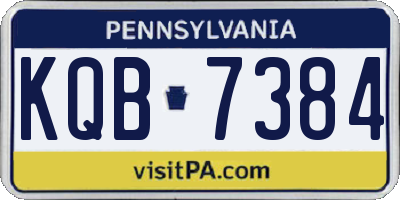 PA license plate KQB7384