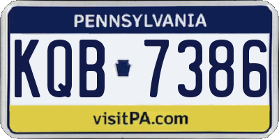 PA license plate KQB7386