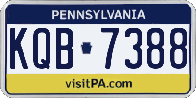 PA license plate KQB7388