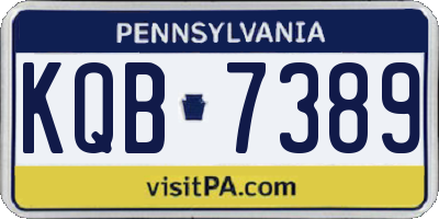 PA license plate KQB7389