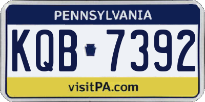 PA license plate KQB7392