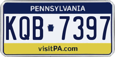 PA license plate KQB7397