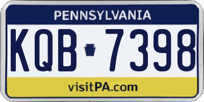 PA license plate KQB7398