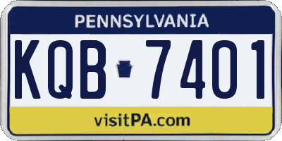 PA license plate KQB7401