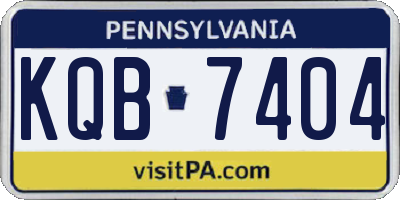 PA license plate KQB7404