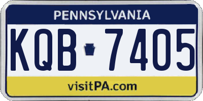 PA license plate KQB7405