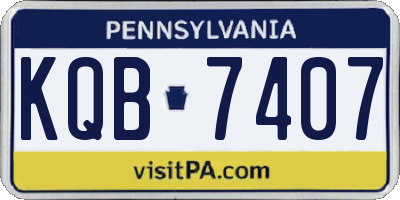 PA license plate KQB7407