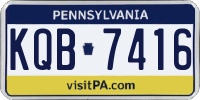 PA license plate KQB7416