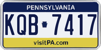 PA license plate KQB7417