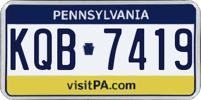 PA license plate KQB7419