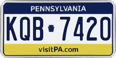 PA license plate KQB7420