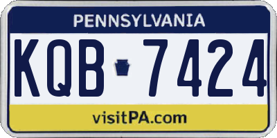 PA license plate KQB7424