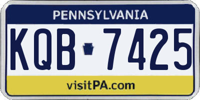 PA license plate KQB7425