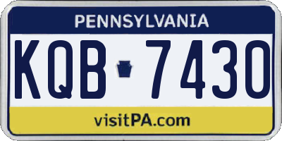 PA license plate KQB7430