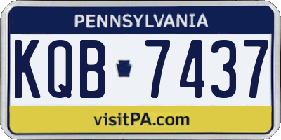 PA license plate KQB7437