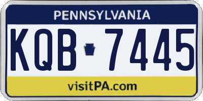 PA license plate KQB7445