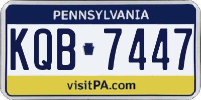 PA license plate KQB7447
