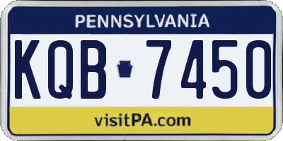 PA license plate KQB7450