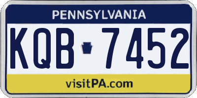 PA license plate KQB7452