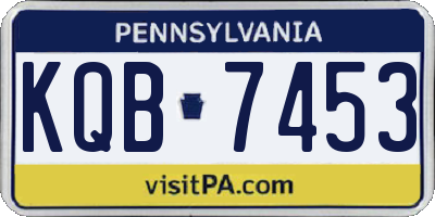 PA license plate KQB7453