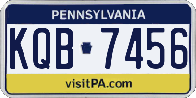PA license plate KQB7456