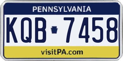 PA license plate KQB7458