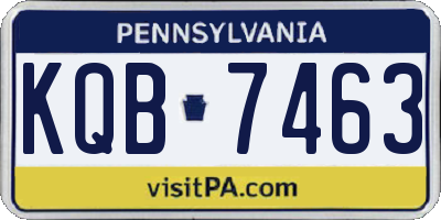 PA license plate KQB7463