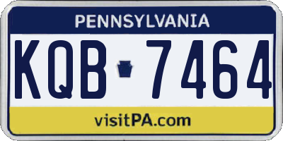 PA license plate KQB7464
